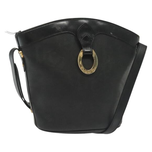 DIOR Trotter Canvas Shoulder Bag Black Gold - Picture 1 of 13
